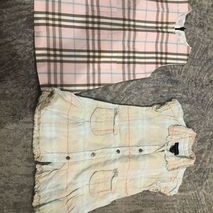 2 little girl Burberry dresses